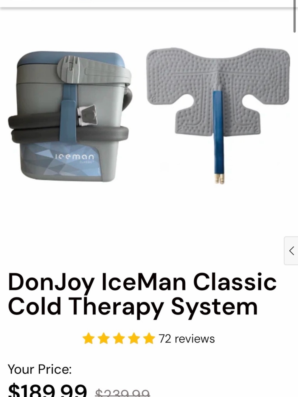 DonJoy IceMan Classic Cold Therapy System - Gray/Blue